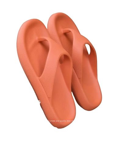 YLXCKGS Flip-Flops Sommer Badezimmer Home Slippers Female Summer Foot Shit Feeling Thick Sole Flip Flops Eva Toe Loafer, Orange, 37/38 EU von YLXCKGS