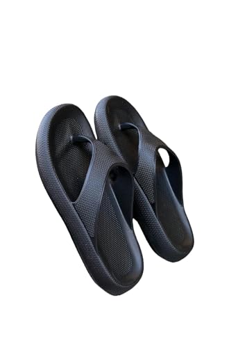 YLXCKGS Flip-Flops Sommer Badezimmer Home Slippers Female Summer Foot Shit Feeling Thick Sole Flip Flops Eva Toe Loafer, Schwarz , 35/36 EU von YLXCKGS