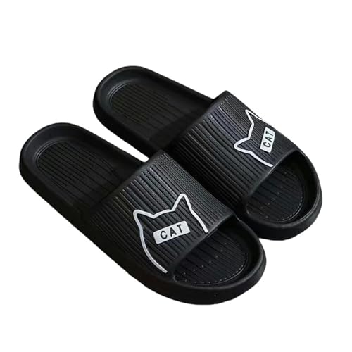 YLXCKGS Flip-Flops Sommer Haushalt Hausschuhe Für Frauen Männer Flache Rutschfeste Cartoon Frosch Flip-Flops Sandalen Innen Und Im Freien-B Schwarz-40-41 von YLXCKGS