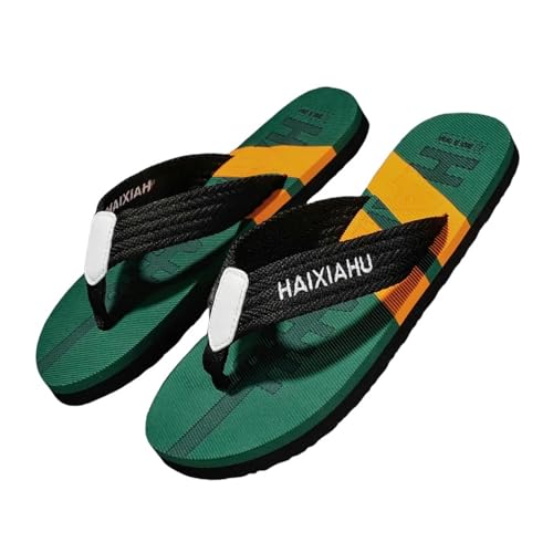 YLXCKGS Flip-Flops Sommer Herren Ultraleichte Eva Sohle Mode Bequeme Sandalen Flip-Flops-Grünlich-Orange-44 von YLXCKGS