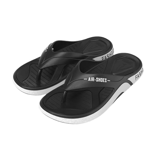 YLXCKGS Flip-Flops Sommer Männer Flip-Flops Eva Anti-Rutsch Casual Outer Wear Mode Dicke Sohle Strand Schuhe Weiche Bequeme Hausschuhe-Schwarz-38-39 von YLXCKGS