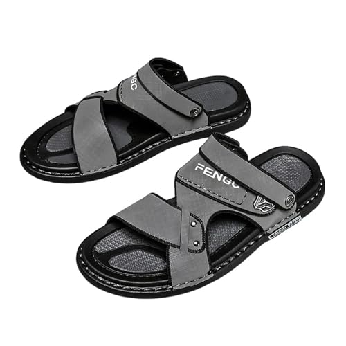 YLXCKGS Flip-Flops Sommer-Männer Im Freien Sandalen Haus In Innenräumen Flache Schuhe Nicht Rutscher Weicher Boden Beach Slipper Street Flip-Flops-Grau-39 von YLXCKGS