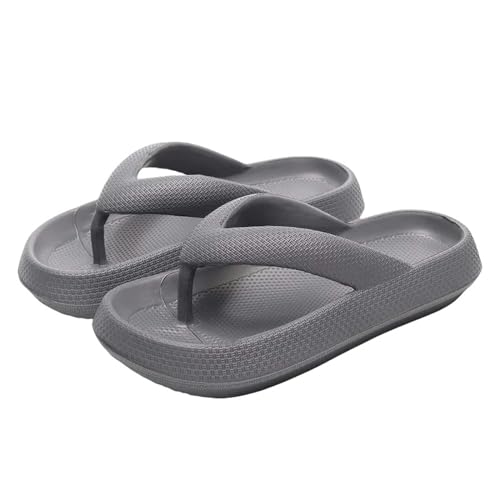 YLXCKGS Flip-Flops Sommer Mode Männer Hausschuhe Strand Flip-Flops Dicke Plattform Sandalen Männliche Freizeitschuhe Bad Anti-Rutsch Flip Flops-1-Grau 4,5Cm-40-41 von YLXCKGS