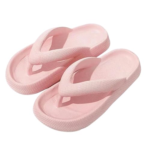 YLXCKGS Flip-Flops Sommer Mode Männer Hausschuhe Strand Flip-Flops Dicke Plattform Sandalen Männliche Freizeitschuhe Bad Anti-Rutsch Flip Flops-1-Pink 4,5Cm-42-43 von YLXCKGS