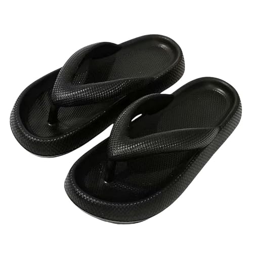 YLXCKGS Flip-Flops Sommer Mode Männer Hausschuhe Strand Flip-Flops Dicke Plattform Sandalen Männliche Freizeitschuhe Bad Anti-Rutsch Flip Flops-1-Schwarz 4,5Cm-40-41 von YLXCKGS