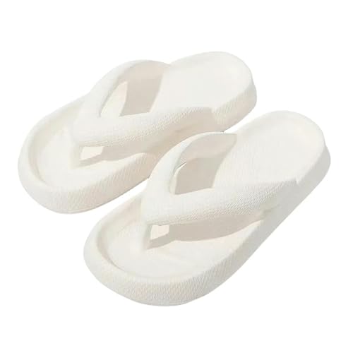 YLXCKGS Flip-Flops Sommer Mode Männer Hausschuhe Strand Flip-Flops Dicke Plattform Sandalen Männliche Freizeitschuhe Bad Anti-Rutsch Flip Flops-1-Weiß 4,5Cm-40-41 von YLXCKGS