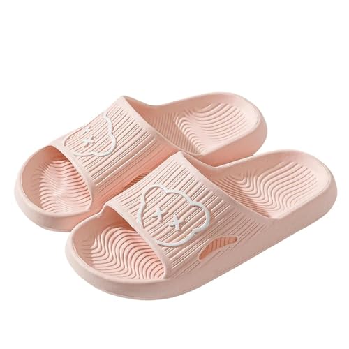 YLXCKGS Flip-Flops für Sommer, Badezimmer, Haushalt, Hausschuhe, flach, rutschfest, Cartoon-Strand, Damen-Sandalen, für drinnen und draußen, rose, 36 EU von YLXCKGS