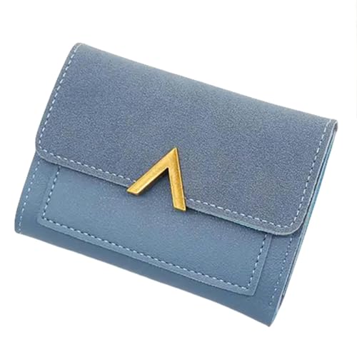 YLXCKGS Geldbörse Frauen Brieftasche Kurzmünze Geldbörse Kartenhalter Handtasche Damen Kleine Brieftasche Frau Haspin Mini Clutch Money Bag-Blau von YLXCKGS