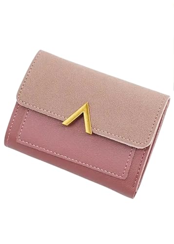 YLXCKGS Geldbörse Frauen Brieftasche Kurzmünze Geldbörse Kartenhalter Handtasche Damen Kleine Brieftasche Frau Haspin Mini Clutch Money Bag-Rosenrot von YLXCKGS