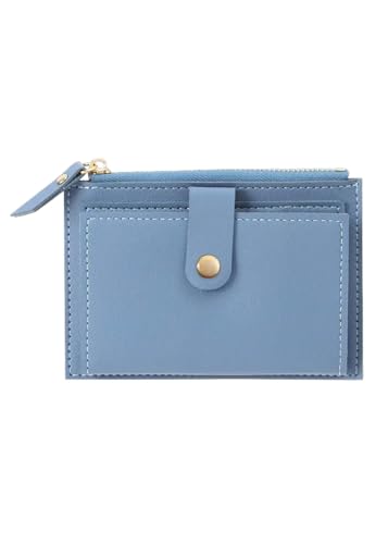 YLXCKGS Geldbörse Niedliche Pu Leder Mini Münze Geldbeutel Frauen Solid Color Kreditkartenhalter Taschen Kleiner Geldbeutel Geldbeutelausbeutel Kartenhalter-Blau von YLXCKGS