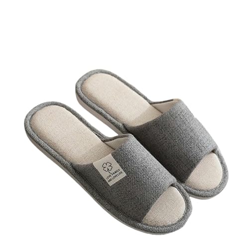 YLXCKGS Sandalen Damen Sommer Leinenschuhe Für Frauen Männer In Der Ganzen Saison In Der Ganzen Saison Innenbaum- Und Leinen -Hausleitungen Universelle Bodenschuhe-Grau-38-39 von YLXCKGS