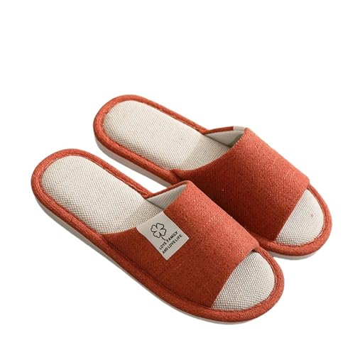 YLXCKGS Sandalen Damen Sommer Leinenschuhe Für Frauen Männer In Der Ganzen Saison In Der Ganzen Saison Innenbaum- Und Leinen -Hausleitungen Universelle Bodenschuhe-Orange-36-37 von YLXCKGS