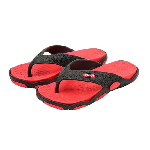 YLXCKGS Sandalen Damen Sommer Modemenschen Pantoffeln Leichte Sandalen Sommer Casual Flip Flops-Schwarz Rot-40 von YLXCKGS