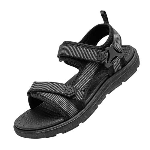 YLXCKGS Sandalen Damen Sommer Sandalen Männer Sommer Sandalen Leisure Beach Sandalen Männliche Sommerschuhe Leichte Outdoor -Freizeitschuhe- Schwarz-43 von YLXCKGS