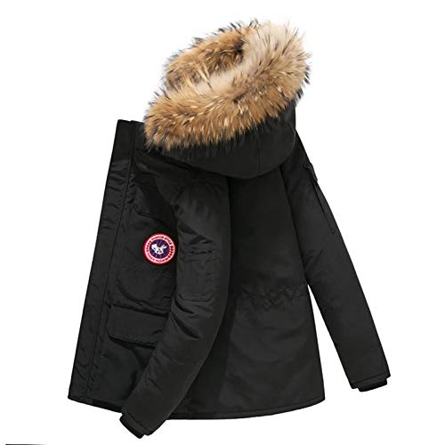 YLXD Herren Winter Parka Jacken mit Pelzhaube Winterwärme Verdicken Casual Outwear Mantel Wasserabweisend Anorak, winddicht für Winter Camping, Reisen und Wandern C,2XL von YLXD