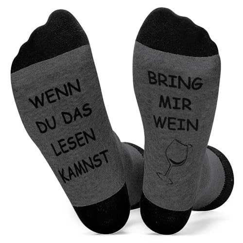 YLYDMY Lustige Socken WENN DU DAS LESEN KAMNST Socken Witzige Socken Socken, Kreatives Lustige Geschenke für Männer und Frauen (Grau) von YLYDMY