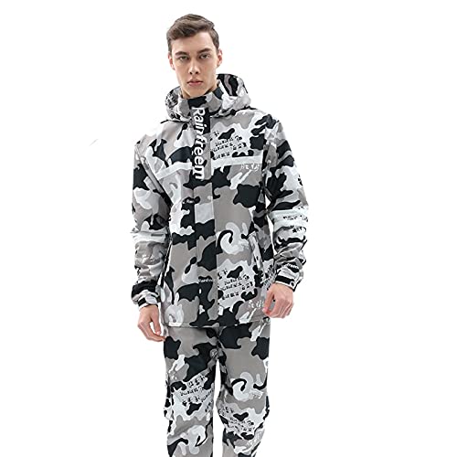 YLZBA Regenkombi,Wasserdicht Atmungsaktiv Regenanzug Winddicht Mit Reflexstreifen Regenjacke Erwachsene Split-Typ Motorrad Regenanzug,Unisex(B,M) von YLZBA