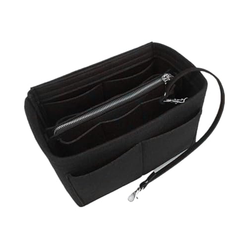 Filzstoff-Liner-Tasche for Damen, Make-up-Organizer, großes Fassungsvermögen, Reise-Kosmetiktaschen, Aufbewahrung, Kulturbeutel, Liner-Organizer (Color : Black L) von YLZCAM