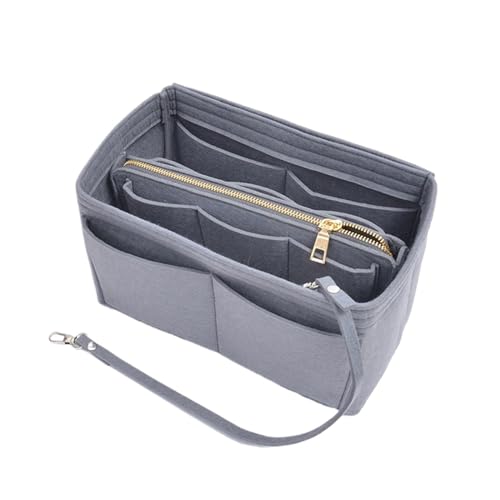 Filzstoff-Liner-Tasche for Damen, Make-up-Organizer, großes Fassungsvermögen, Reise-Kosmetiktaschen, Aufbewahrung, Kulturbeutel, Liner-Organizer (Color : Grey XL) von YLZCAM