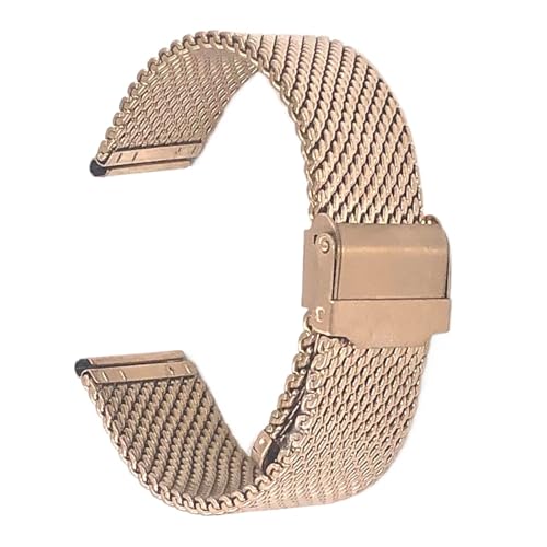 YLZCAM 1,0 mm Milanese-Uhrenarmband aus grobmaschigem Edelstahl, 3 mm dick, schweres Armband, 18, 20, 22, 24 mm breite Uhrenarmbänder mit Werkzeug (Color : Rose Gold, Size : 22mm) von YLZCAM
