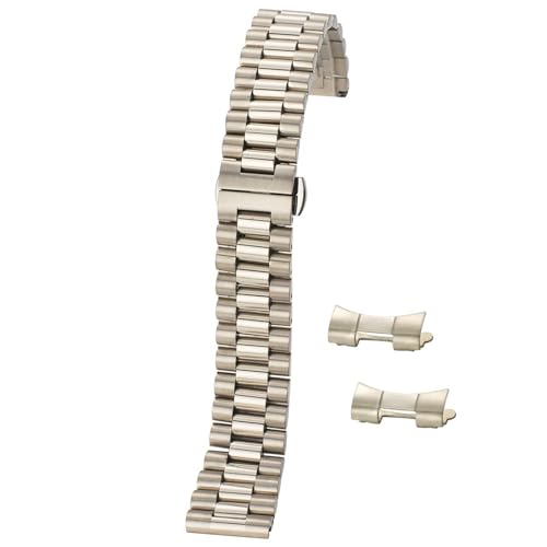 YLZCAM Massives Edelstahl-Uhrenarmband, 12, 13, 14, 16, 17, 18 mm, 19 mm, 20 mm, 21 mm, 22 mm, Ersatz-Uhrenarmband, Arc-Interface-Armband (Color : Silver, Size : 10mm) von YLZCAM