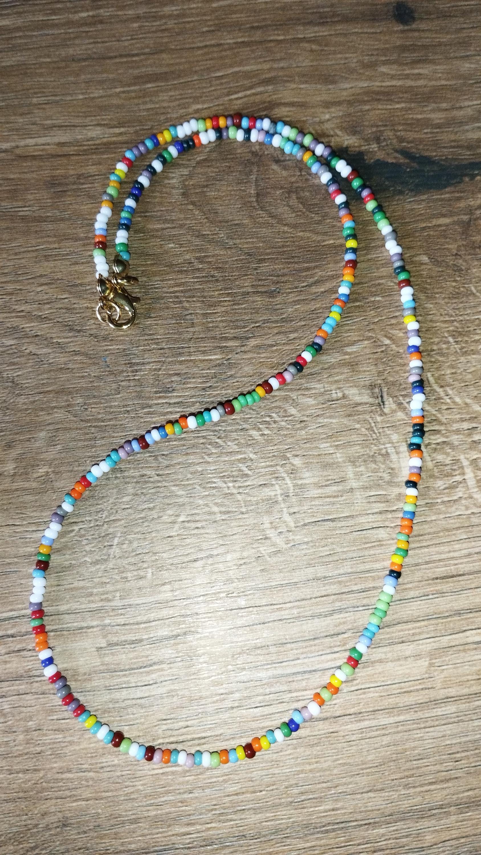 Perlenkette Im Boho Stil // Bunt Wunschfarbe Und Länge Perlenchocker Perlenkette Im Boho Stil // Bunt Wunschfarbe Und Länge Perlenchocker von YLuxHandmade