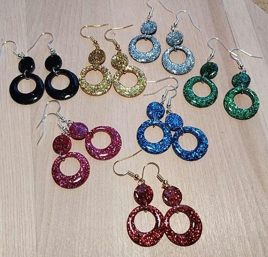 Bunte Glitzer Ohrringe Aus Polymer Clay/Fimo Ton von YLuxHandmade