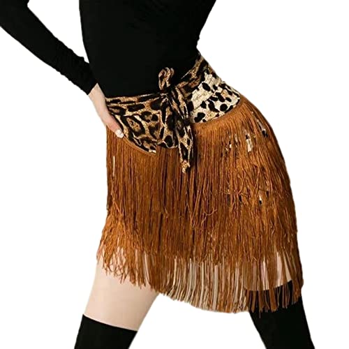 Damen Ballsaal Latin Salsa Tango Quaste Tanzrock Skate Wrap Schal Tanzkleidung, braun, Einheitsgröße Damen Ballsaal Latin Salsa Tango Quaste Tanzrock Skate Wrap Schal Tanzkleidung, braun, Einheitsgröße von YM YOUMU