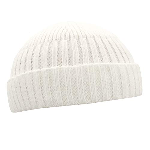 Fashion Fall Winter Strickmütze Totenkopf Kappe Sailor Cap Manschette Beanie Vintage für Männer Frauen, Weiss/opulenter Garten, Einheitsgröße von YM YOUMU