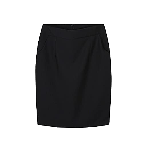 YM YOUMU Formeller Bleistiftrock für Damen, knielang mit Taschen für Büro, Business, Arbeit, schwarz, 5X-Groß von YM YOUMU