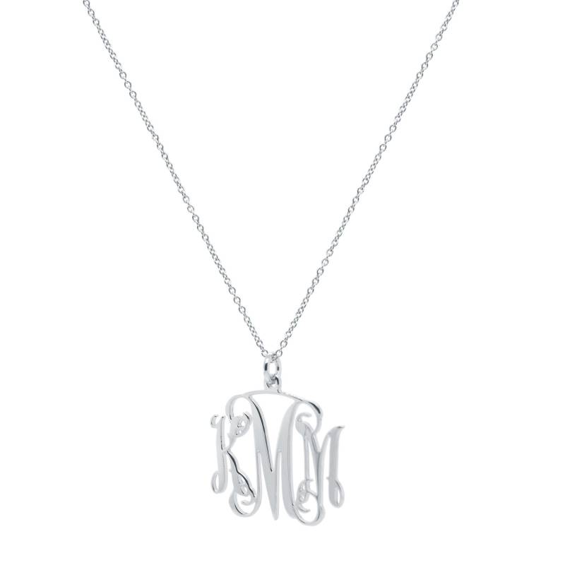 3 Initialen Monogramm Halskette - 1 Inch Jede Initiale Silber in 925 Sterling Nickelfrei von YMCpersonalization