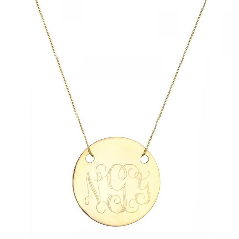 Gravierte 5/8" Monogramm Kette - Personalisierte Gold 18K Gelb Vergoldet 925 Silber Nickelfrei von YMCpersonalization