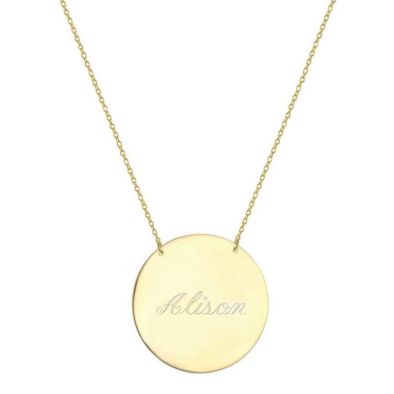 Gravur Jeder Name 1" Monogramm Halskette - Personalisiere Silber in 18K Gelbgold Vergoldet 925 Sterling Nickelfrei von YMCpersonalization