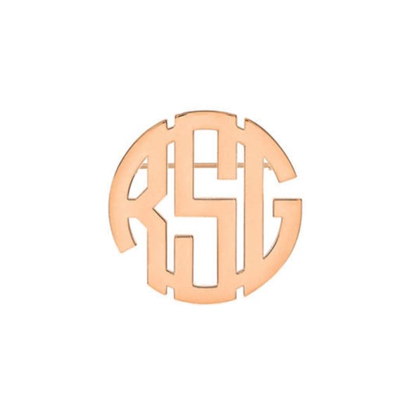 Initialen Block Monogramm Brosche - 1 Zoll Bis 3 Jede Initiale Aus 18 Karat Roségold Überzogenem 925 Sterlingsilber Nickelfrei Initialen Block Monogramm Brosche - 1 Zoll Bis 3 Jede Initiale Aus 18 Karat Roségold Überzogenem 925 Sterlingsilber Nickelfrei von YMCpersonalization