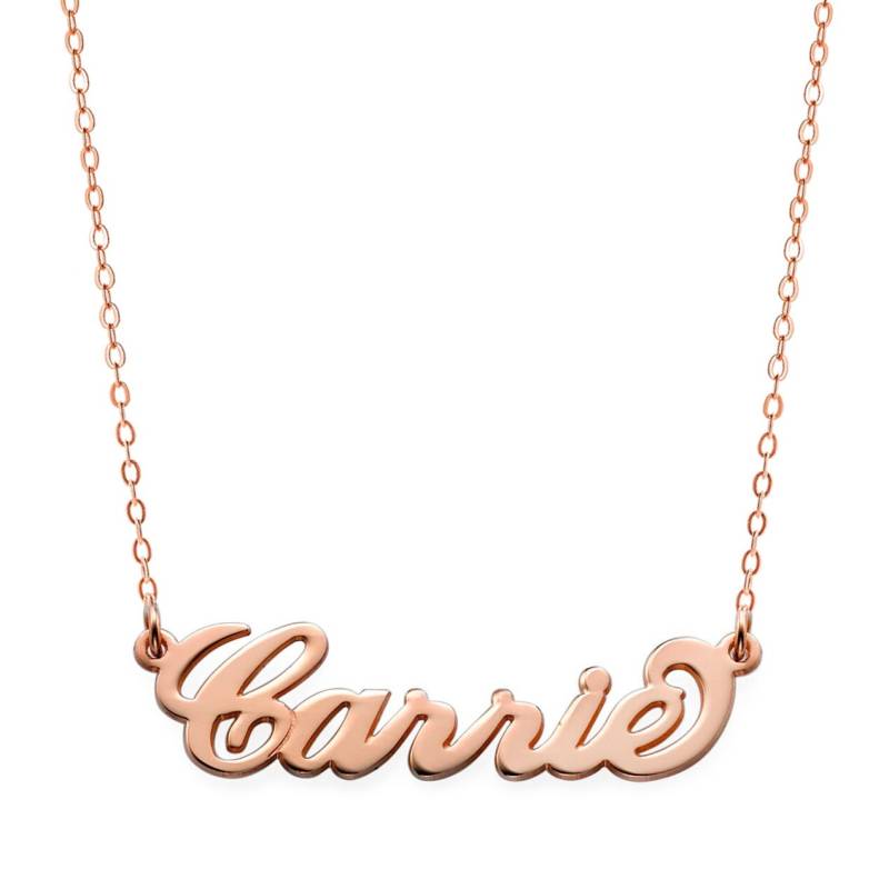 Maßgeschneiderte Carrie Stil Namensschild Halskette Wählen Sie Einen Namen in 18 K Rose Vergoldet 925 Sterling Silber Nickel Frei Zu Personalisieren von YMCpersonalization
