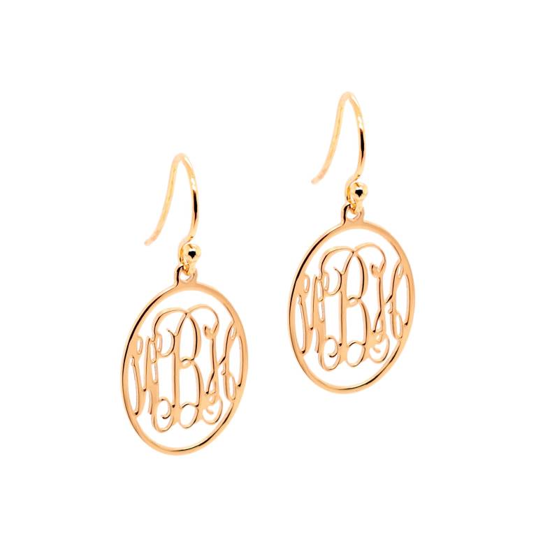 Nach Maß Monogramm Oval Tropfen Ohrringe, Personalisierte Initialen Ohrringe in 18K Gelb Gold Vergoldet 925 Sterling Silber Nickelfrei von YMCpersonalization