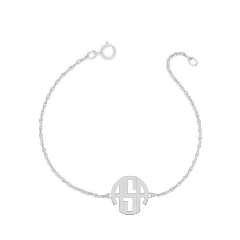 Personalisierte Block Monogramm Armband - 1/2" Benutzerdefinierte 3 Initialen Link Armband, Erste in 925 Silber Nickel Frei von YMCpersonalization