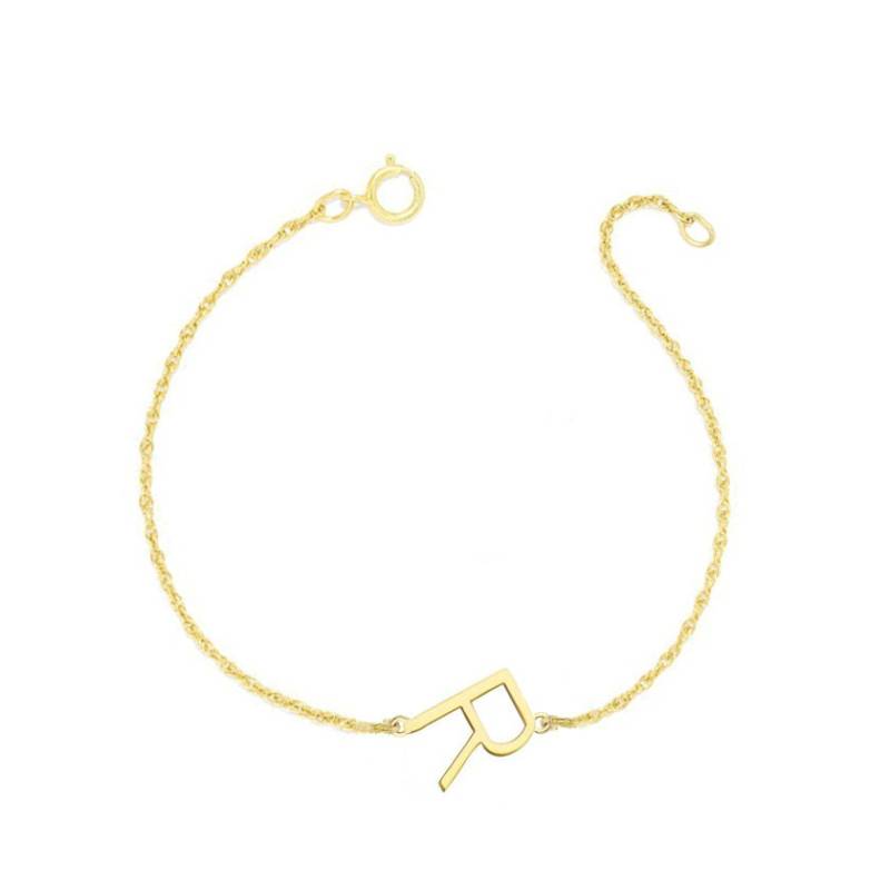 Personalisierte Erste Armband - 1/2" Benutzerdefinierte Link Armband, in 18 K Gelb Vergoldet 925 Silber Nickel Frei von YMCpersonalization