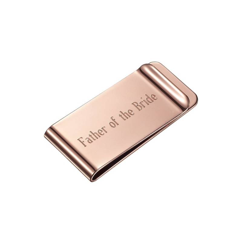 Personalisierte Geldklammer Aus 18 Karat Rosévergoldetem 925 Sterlingsilber, Individuell Gravierte Geldklammer, Bestes Vatergeschenk Nickelfrei von YMCpersonalization