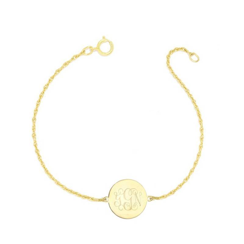 Personalisiertes Goldenes Monogramm-Armband - 1/2 "Benutzerdefinierte 3 Initialen Gliederarmband Aus 18K Gelb Vergoldetem 925Er Silber, Nickelfrei von YMCpersonalization
