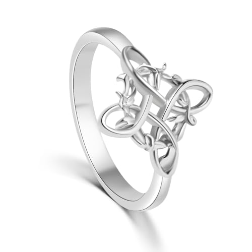 Ring mit Hexenknoten, Nudo De Bruja, originales Tetragrammaton, Amuleto de Proteccion, 925er Sterlingsilber, Wicca-Mond-Ring, irisch-keltischer Ring, Schmuck, Geschenk für Frauen (11) von YMHOP