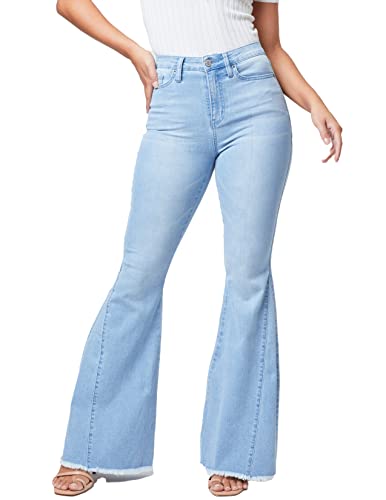 YMI Damen Repreve W/Lycra Gigi High Rise Extreme Fit & Flare Jeans, Light wash, 37 von YMI