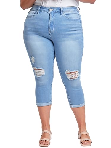 YMI Damen Royalty for Me Women's Plus Size Essential Cuff Capri Jeans, Denim, 48 Mehr Kurz von YMI