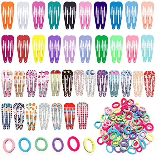 180 Stück, 80 Haarspangen aus Metall + 100 Gummibänder, Zubehör für Mädchen 180 Stück, 80 Haarspangen aus Metall + 100 Gummibänder, Zubehör für Mädchen von YMJD