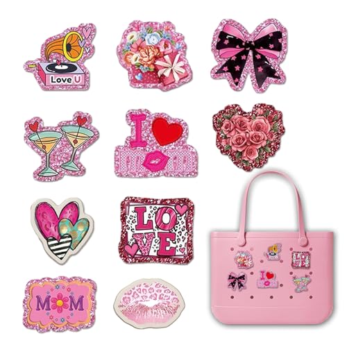 YMO Bling Charms für Bogg Bag Zubehör, Mama Krankenschwester Leben für Bogg Bag Beach Charms kompatibel mit Simply Southern, niedliche Gummi-Dekorationen für Frauen und Mädchen (Mom Life) von YMO