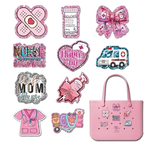 YMO Bling Charms für Bogg Bag Zubehör, Mama Krankenschwester Leben für Bogg Bag Beach Charms kompatibel mit Simply Southern, niedliche Gummi-Dekorationen für Frauen und Mädchen von YMO