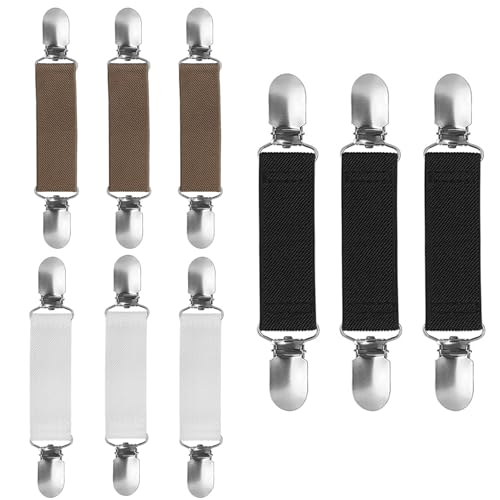 YMTWSRY Cardigan Clip, 9 Stück Hosenträger Clips Multifunktionale Cinch Elastisch Clips für Kleidung Bettlakenspanner mit Metallclip Kleider Clip für Pullover Shirt und Handschuh von YMTWSRY
