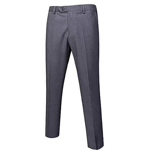 YND Herren Business Anzughose Slim Fit Flex Flat Front Hose, Tiefes grau, XXX-Large von YND