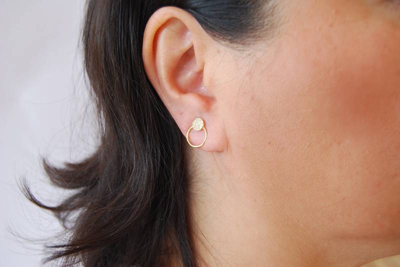 Silber 925 Kreis Ohrringe, Cz Sterling Zierliche Durchmesser 10 Mm von YNEDAJEWELS