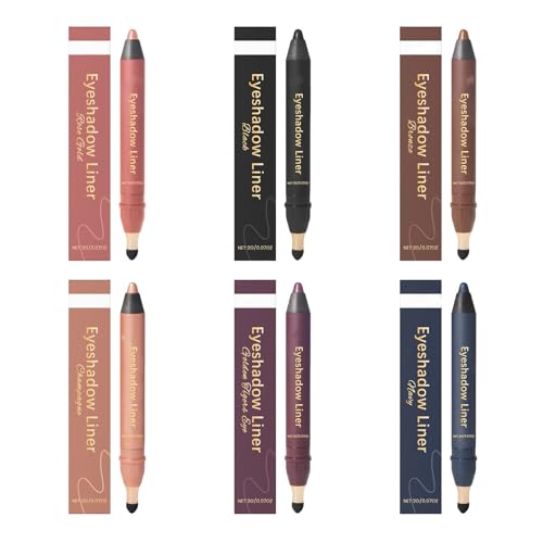 Doppelseitiger Lidschattenstift – Natürliche, aufbaubare Farbe, sanfte Formel für den täglichen Gebrauch, wischfest und leicht zu verblenden (erhältlich in 6 Farbtönen à 2 g) von YNGWVHKET